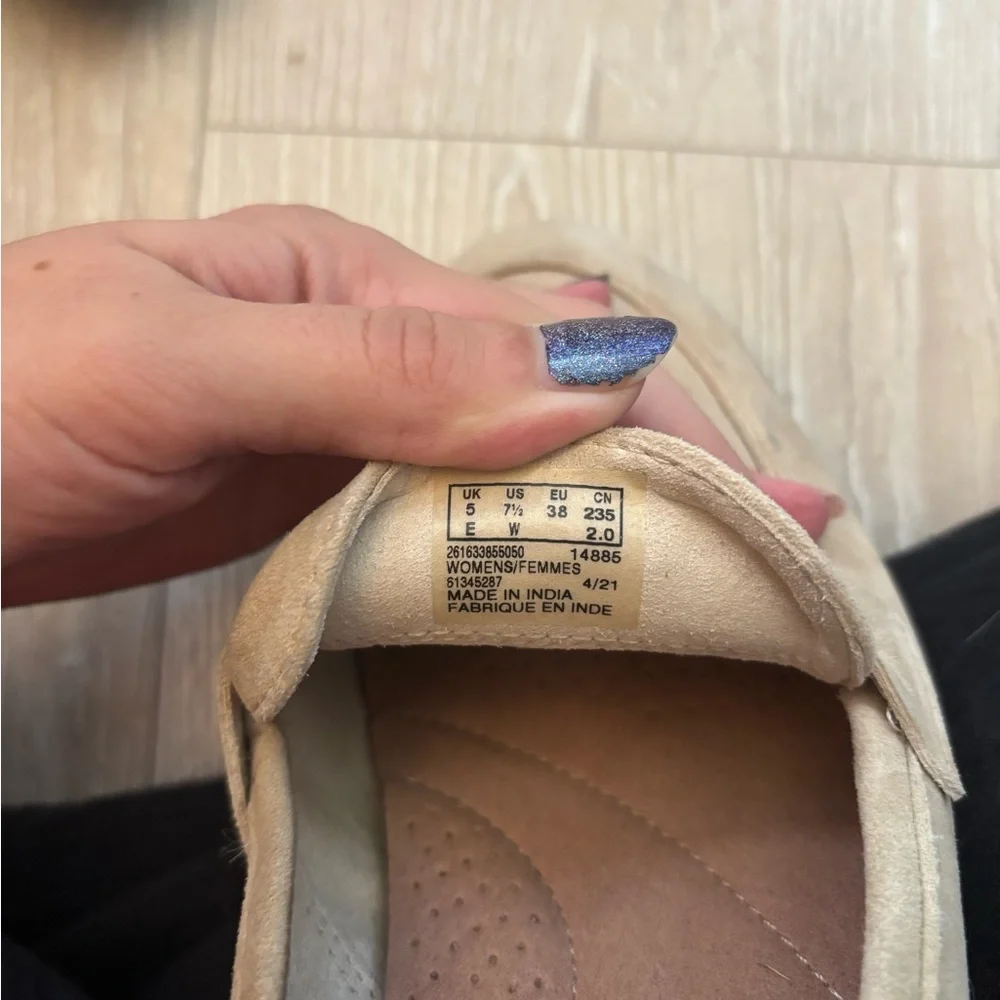 Clarks Women's Suede Penny Loafers in Beige